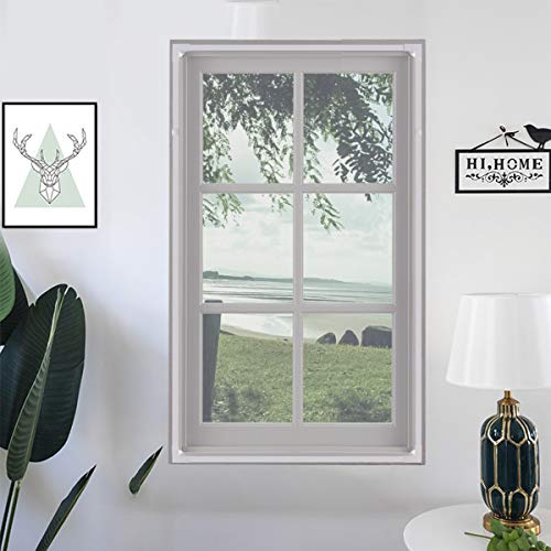 NeatiEase Magnetic Window Screen Size Up to 72 Inchx 48 Inch Max - DIY Screen Window with Full Frame Magnetic Strip Easy Installation (White) - size: 72"x48"