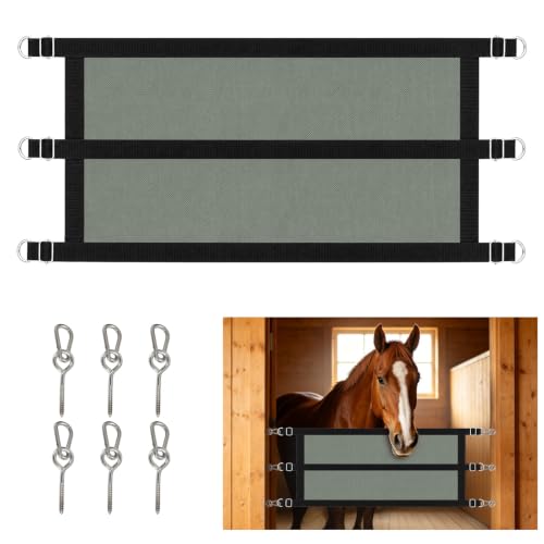 Horse Stall Guard, Adjustable Heavy Duty Soft Gate (18"x35.5"-47")