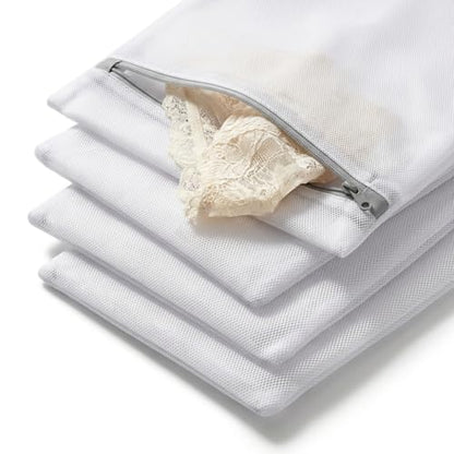 12x16 Small Mesh Laundry Bags for Delicates, 4-Pack – for Lingerie, Bras, Socks & Swimwear – 120GSM Honeycomb Mesh Protects Delicates in Washer & Dryer - size: M