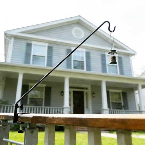 ERYTLLY Extended Reach Deck Hook Wall Pole Wall Mounted Deck Hook Extensible and 43 inch Wall Bracket for Hanging Bird Feeder,Plants,Wind Chimes,Lanterns 2 Packs - size: Deck Hook - Adjustable Length - 2 Packs