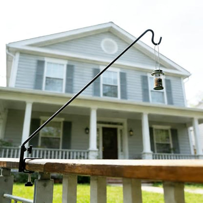 ERYTLLY Extended Reach Deck Hook Wall Pole Wall Mounted Deck Hook Extensible and 43 inch Wall Bracket for Hanging Bird Feeder,Plants,Wind Chimes,Lanterns 2 Packs - size: Deck Hook - Adjustable Length - 2 Packs