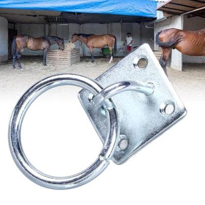 Tie Ring,Tie Ring Plate Horse Barn Supplies for Stable Horse Bathing | Tie Ring for Horses, Metal Block Tie Ring Replacement Hitching Rings Tie down ﻿