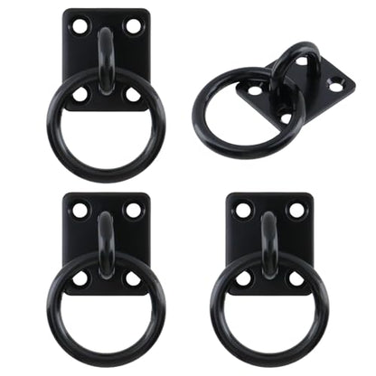 4Pcs 5mm 304 Stainless Steel Square Pad Horse Tie Rings - size: 5mm