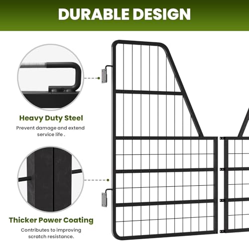 42" x 52" Steel Stall Guard, 2-Way Barn Door Gate for Horses & Livestock, Ventilated Fence Panel for Stable, Farm and Barn Use