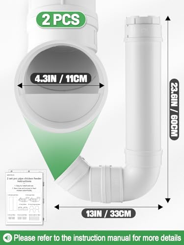 MEWTOGO 2 Set Automatic Chicken Feeder No Waste - color: White-2 set