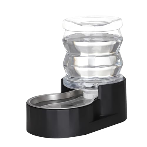 RIZZARI 4L Gravity Cat Water Dispenser:Spill Resistant for Apartments - color: Jet Black, size: 4L