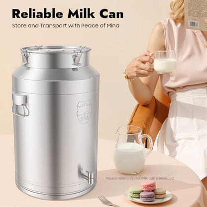 Milk Can Thickened 304 Stainless Steel Wine Pail Bucket Heavy Duty Liquid Storage Barrel Transport Cans Tote Jug with Sealed Lid & Faucet 76L/20.08Gallon - size: 76L/20.08Gal