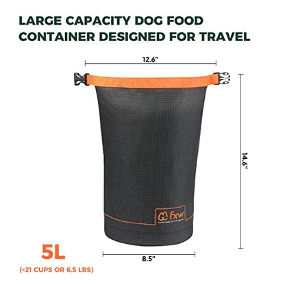 FXW Dog Food Travel Bag, Large Capacity for Travel Kibble Storage, 21 Cups - size: 5L