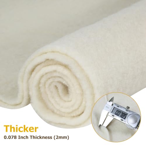 18" x 39" Wool Felt Fabric, 100% Merino Wool Felt - color: Beige, size: 18" x 39"