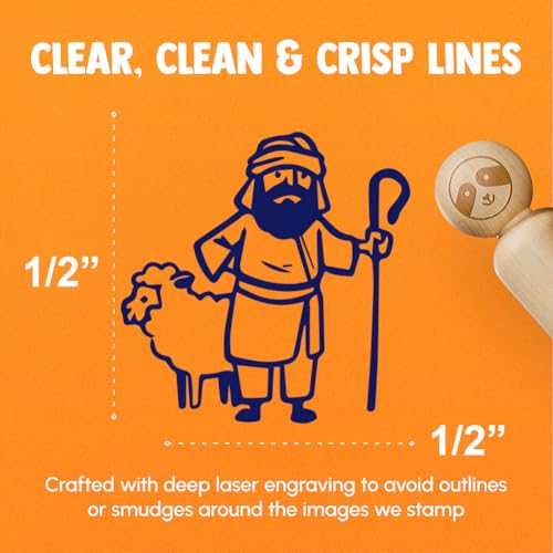 Biblical Shepherd Sheep Staff Crook Rubber Stamp for Stamping Crafting Planners - 1/2 Inch Mini - size: 1/2 Inch Mini