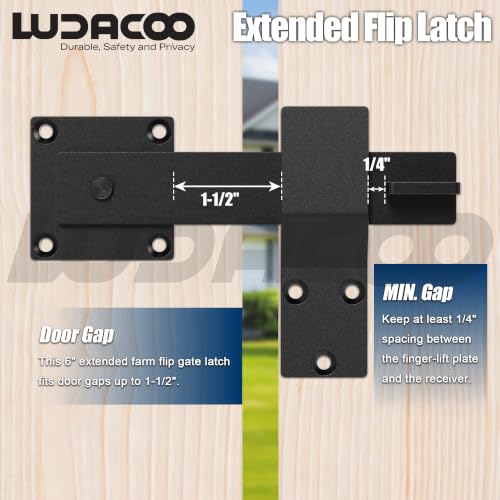 6" Extended Farm Flip Gate Latch