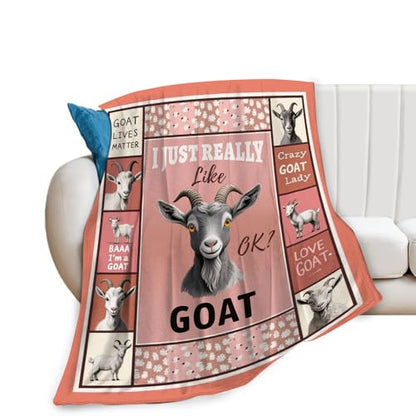 Goat Blanket, Soft Plush Fleece Farm Animal Throw Blanket - Cozy Warm Stuff Blankets Bedding Goat Gifts for Women Girls Kids Adults 40"X50" - color: Goat, size: 50"x40"
