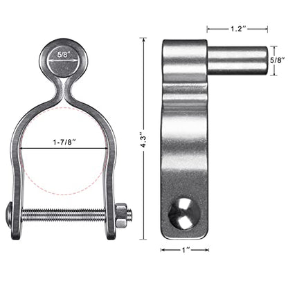 Insaga 304 Stainless Steel Chain Link Fence Gate Post Hinge, Heavy Duty Gate Hinges, 1-7/8'' Male Post Gate Hinges fit 1-7/8'' Outer Diameter Post/Pipe, 2pcs - color: Male-1-7/8''-2pcs