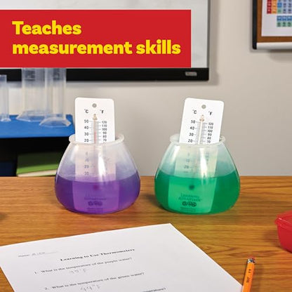 LEARNING ADVANTAGE Student Thermometers, Set of 10, Dual-Scale