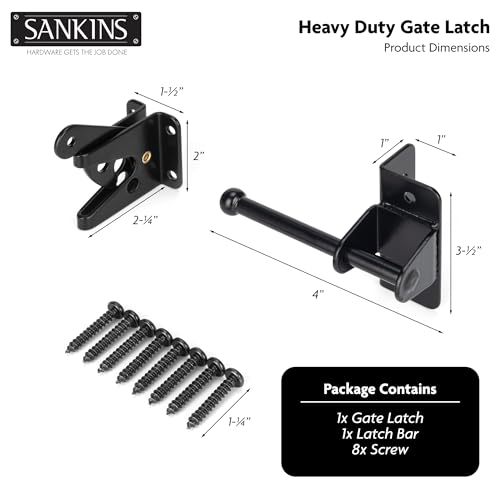 4" Self-Locking Gate Latch for Wooden Fence Gravity Latch, 2pcs - size: Normal