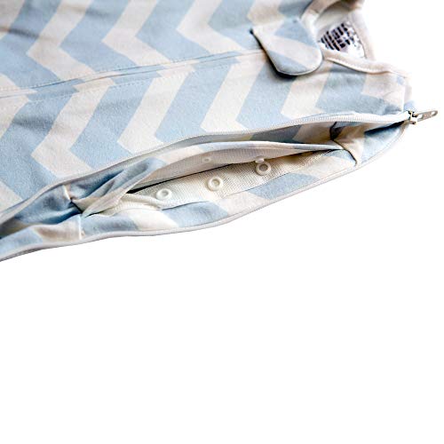 Woombie Grow with Me Baby Swaddle, Convertible Swaddle Fits Babies 0-9 Months, Expands to Wearable Blanket for Babies up to 18 Months, Dreamy Blue Chevron - color: Dreamy Blue Chevron, style: Grow With Me
