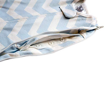 Woombie Grow with Me Baby Swaddle, Convertible Swaddle Fits Babies 0-9 Months, Expands to Wearable Blanket for Babies up to 18 Months, Dreamy Blue Chevron - color: Dreamy Blue Chevron, style: Grow With Me