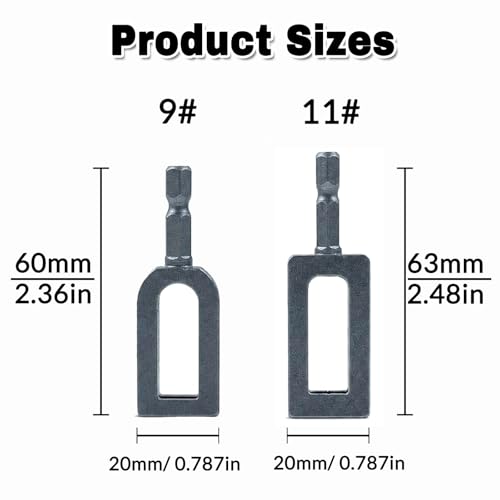 Electric Drill Wire Twisting Tool (2pcs Set), Wire Twister for Drill with Hex Shank, Professional Wire Twisting Tool for Fencing, Rebar Tying, and Construction (9# 11#)