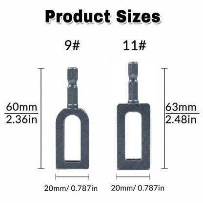 Electric Drill Wire Twisting Tool (2pcs Set), Wire Twister for Drill with Hex Shank, Professional Wire Twisting Tool for Fencing, Rebar Tying, and Construction (9# 11#)
