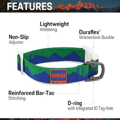 Charlie’s Backyard Teton Dog Collar, Urban to Trail Lightweight & Adjustable with Quick Release DURAFLEX Buckle, Durable D-Ring & All-Day Comfort, Sierra Dream, Small - color: Sierra Dream, size: Small