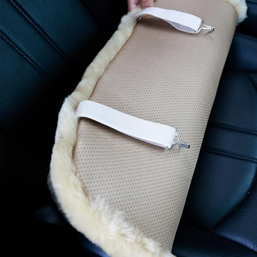 OGLAND 2 Pack Fuzzy Sheepskin Car Seat Covers for Soft Fur Wool Cushions - color: Pearl