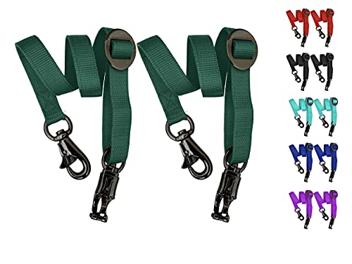 Majestic Ally Pack of 2, Double Thick Trailer Tie for Horse Haulage, with Adjustable Buckle, Panic Snap and Bull Snap – 1 Inch by 36 Inch (Hunter Green) - color: Hunter Green