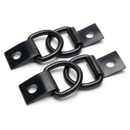 4 Pcs D-Rings Tie Down Anchor Hooks, 10mm Fixing hole D-Ring for Pickup Truck Bed Deck Rails T Slot Nut Screw, Heavy Duty Steel D Ring for Trailer, Camper, Warehouse, Garage, Cargo Cover Mounts, Black - color: Black