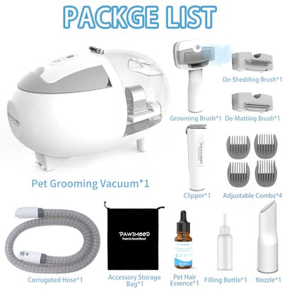 Dog Grooming Vacuum, 13000Pa & 2L Dust Cup & <55dB, 5-in-1 Self-Cleaning Pet Hair Vacuum with Spray Brush for Shedding, Quiet Deshedding Kit for Dogs Cats | self-cleaning with spray brush for shedding,Quiet <55dB,Includes clipper & steam brush,Home groomi