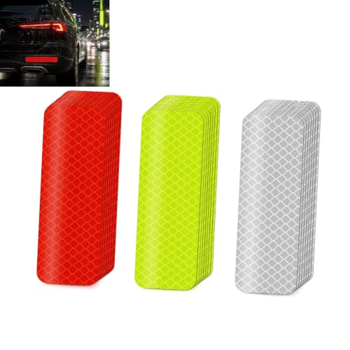 Reflective Stickers, 36PCS High Visibility Safety Reflective Tape Waterproof Self-Adhesive, Reflector Strips for Car Truck Trailer Bike Motorcycle Mailbox Helmet (1.18 x 3.15 Inch)