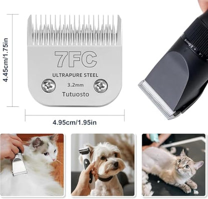 7FC Clipper Blade Compatible with Andis, Wahl and Oster Dog Clippers,3 PACK - color: 7FC 3PACK