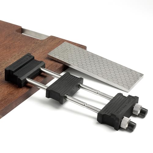 S SATC Sharpening Stone Holder,Adjustable 5-4/5 Inch to 8-9/10 Inch,Rubber Stainless Steel No-Slip Sharpening Stone Base for Diamond Stones - size: 5-4/5 Inch to 8-9/10 Inch