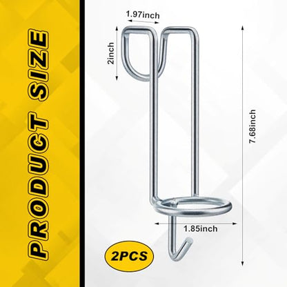 Hicarer 2 Pack Horse Feed Bucket Hooks Metal Water Holder Hanger, Silver - color: Silver