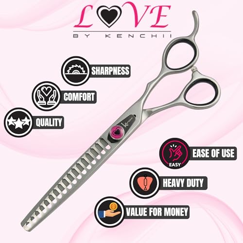 Kenchii Love Dog Grooming Shears, 17 Tooth Blender - size: 17 Tooth Blender