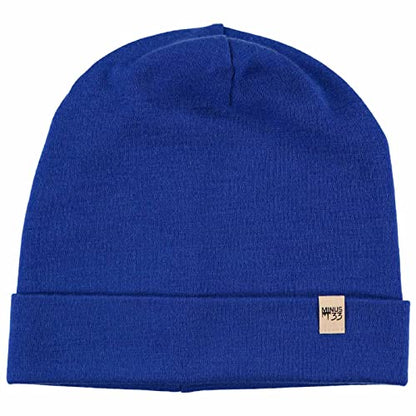 100% Merino Wool Cuff Beanie - Mens & Womens Warm Winter Hat - Watch Cap - Toque - Novelty Beanie - One Size Fits Most - color: Royal Blue