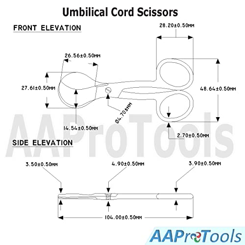Umbilical Cord Scissors 4" (USA Pattern) For Veterinary Instruments