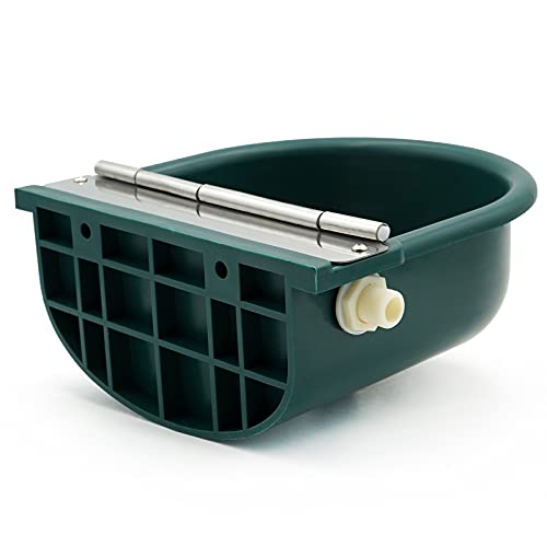MINYULUA Automatic Waterer Bowl Large Horse Waterer with Float Valve - color: dark green