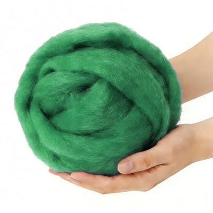 3.4oz Needle Felting Wool Jolly Green for DIY Needle Craft Enthusiasts - color: Jolly Green