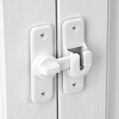 Matte White 90/180 Degree Flip Latch,Zinc Alloy Barn Door Latch - color: Matte White