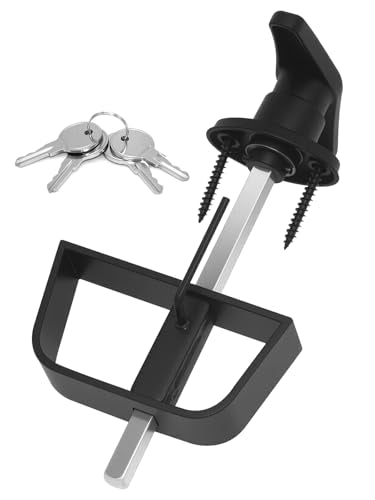 Shed Door T-Handle Lock Latch Kit with 4 Keys, Shed Barn Coop Storage Door T-Lock Set, Adjustable 4-3/4" Stem, Heavy-Duty Zinc Alloy, Black Powder Coated Left Lock - 1pack - style: Lock 4-3/4"