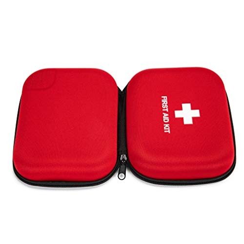EVA Hard Red Medical Bag - Round, Emergency Responder, Camping, Outdoors (6.8x5.3x2.2 Inches) - size: 6.8x5.32.2 Inch (Pack of 1)