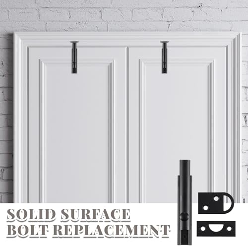 Lothee 3" 4 Pcs Brass Surface Bolt Door Latch, Matte Black - color: Matte Black, size: 3 Inch