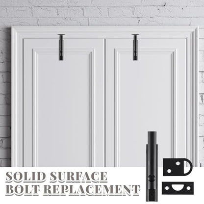 Lothee 3" 4 Pcs Brass Surface Bolt Door Latch, Matte Black - color: Matte Black, size: 3 Inch