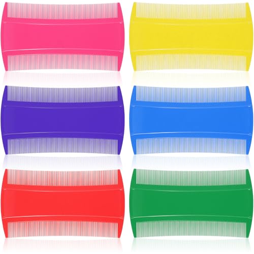6 Pcs Lice Comb, 6 Color Detangling Fine Hair Combs for Lice Removal, Gentle Nit Fine Tooth Comb for Wet and Dry Hair, Safe for Pets and Human Use