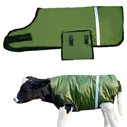 Calf Blanket Calves Warm Clothes Calf Saver Coat, Sheep Goat Blanket, for Keep Cows Goats Sheeps Warmming, Thickened Belly Protection,1PCS - color: Green 1Pcs