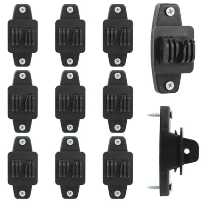 10 Pack Wooden Post Claw Insulators, Electric Wire Fence Insulators Electric Fence Accessories, Nail Wood T Post Nail on Insulator for Farm Heavy Duty Fencing Wire Polywire, Black