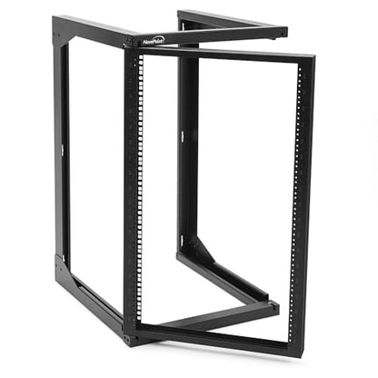 NavePoint 18U Server Rack with Swing Gate - Wall Mount Rack for 19 Inch IT Equipment Open Frame Rack – Network Rack Wall Mount for AV & Server Equipment 18” Deep Rack, Black - size: 18U - 18in Deep
