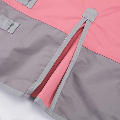 1200D Horse Blanket, 0g No-Fill Waterproof Turnout Rain Sheet - color: Pink Grey, size: 84"