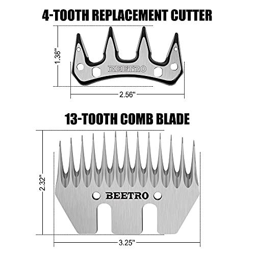 BEETRO 500W Electric Professional Sheep Shears, Animal Grooming Clippers for Sheep Alpacas Goats and More, 6 Speeds Heavy Duty Farm Livestock Haircut, with an Extra Set of Blades - size: Two sets of blade