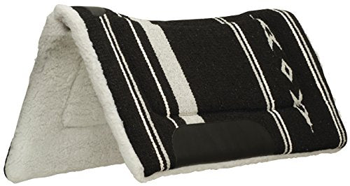 Weaver Equine 32" x 32" Contoured Acrylic Horse Saddle Pad, Shock Absorbing Western Saddle Pad for Protection, Durable Equine Supplies, ‎Black/Gray