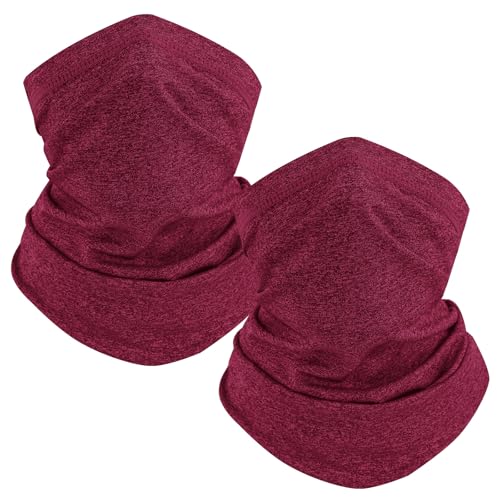 TICONN Neck Gaiter for Men Women, Cooling Bandana Face Mask Cover Gator - color: Candy Red-2pk, style: Quick Dry